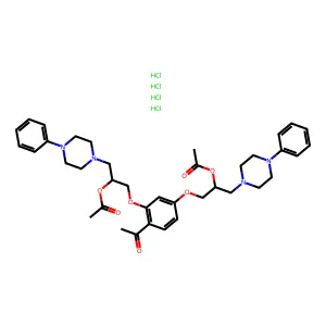 Ethanone, 1-(2,4-bis(2-(acetyloxy)-3-(4-phenyl-1-piperazinyl)propoxy)phenyl)-, tetrahydrochloride structure