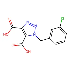 1-[(3-chlorophenyl)methyl]triazole-4,5-dicarboxylic acid structure