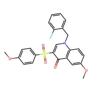 1-[(2-fluorophenyl)methyl]-6-methoxy-3-(4-methoxyphenyl)sulfonylquinolin-4-one structure