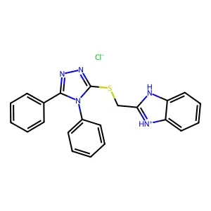 Benzimidazole, 2-(((4,5-diphenyl-4H-1,2,4-triazol-3-yl)thio)methyl)-, hydrochloride structure