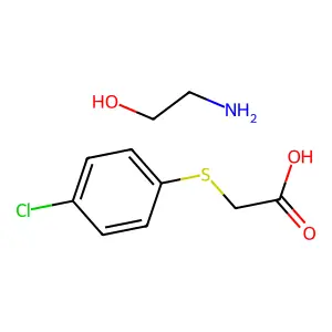 ((p-Chlorophenyl)thio)acetic acid 2-aminoethanol salt structure