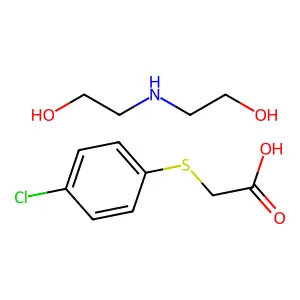 ((p-Chlorophenyl)thio)acetic acid 2,2'-iminodiethanol salt structure