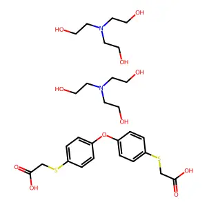 (Oxybis(p-phenylenethio))diacetic acid 2,2',2''-nitrilotriethanol (1:2) structure