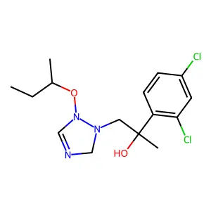 1-(1-butan-2-yloxy-3H-1,2,4-triazol-2-yl)-2-(2,4-dichlorophenyl)propan-2-ol structure