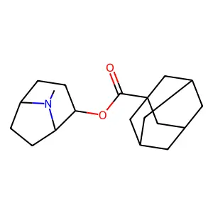 (8-methyl-8-azabicyclo[3.2.1]octan-2-yl) adamantane-1-carboxylate structure