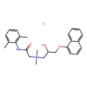Ammonium, dimethyl(2-hydroxy-3-(1-naphthyloxy)propyl)(((2,6-xylyl)carbamoyl)methyl)-, chloride structure