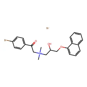 (p-Bromophenacyl)dimethyl(2-hydroxy-3-(1-naphthyloxy)propyl)ammonium bromide structure