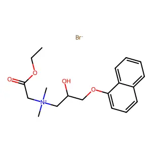 Ammonium, (carboxymethyl)dimethyl(2-hydroxy-3-(1-naphthyloxy)propyl)-, ethyl ester, bromide structure