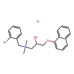 (2-bromophenyl)methyl-(2-hydroxy-3-naphthalen-1-yloxypropyl)-dimethylazanium bromide structure