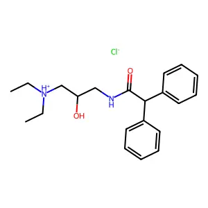 [3-[(2,2-diphenylacetyl)amino]-2-hydroxypropyl]-diethylazanium chloride structure
