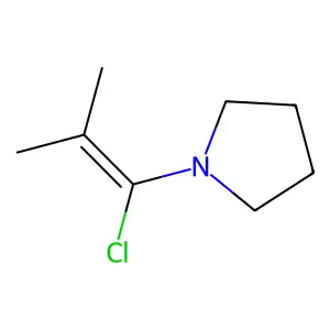 1-(1-chloro-2-methylprop-1-en-1-yl)pyrrolidine structure
