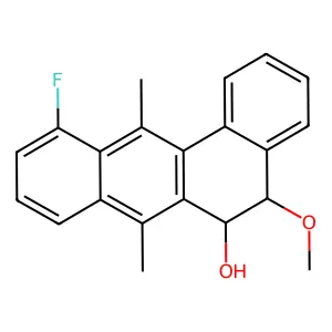 11-fluoro-5-methoxy-7,12-dimethyl-5,6-dihydrotetraphen-6-ol structure