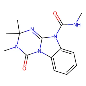 1,3,5-Triazino(1,2-a)benzimidazole-10(2H)-carboxamide,3,4-dihydro-N,2,2,3-tetramethyl-4-oxo- structure