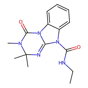 1,3,5-Triazino(1,2-a)benzimidazole-10(2H)-carboxamide,N-ethyl-3,4-dihydro-2,2,3-trimethyl-4-oxo- structure
