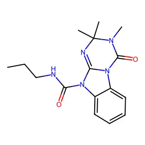 1,3,5-Triazino(1,2-a)benzimidazole-10(2H)-carboxamide,3,4-dihydro-2,2,3-trimethyl-4-oxo-N-propyl- structure