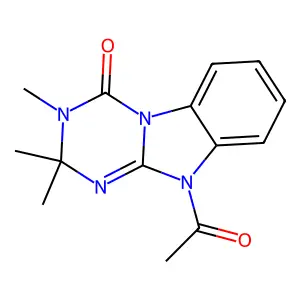 1,3,5-Triazino(1,2-a)benzimidazol-4(3H)-one, 10-acetyl-2,10-dihydro-2,2,3-trimethyl- structure