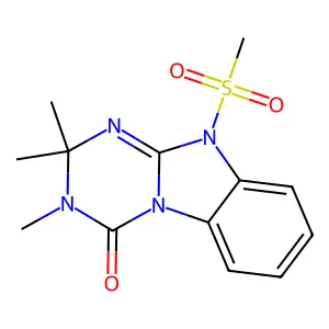 1,3,5-Triazino(1,2-a)benzimidazol-4(3H)-one, 2,10-dihydro-2,2,3-trimethyl-10-(methylsulfonyl)- structure