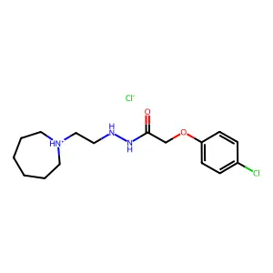 N'-[2-(azepan-1-ium-1-yl)ethyl]-2-(4-chlorophenoxy)acetohydrazide chloride structure