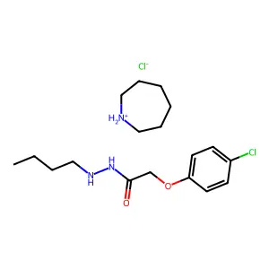 azepan-1-iumN'-butyl-2-(4-chlorophenoxy)acetohydrazidechloride structure