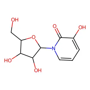 1-[3,4-dihydroxy-5-(hydroxymethyl)oxolan-2-yl]-3-hydroxypyridin-2-one structure