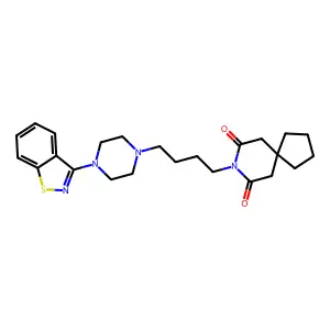 8-[4-[4-(1,2-benzothiazol-3-yl)piperazin-1-yl]butyl]-8-azaspiro[4.5]decane-7,9-dione structure