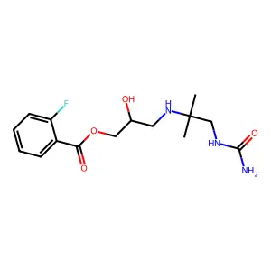 [3-[[1-(carbamoylamino)-2-methylpropan-2-yl]amino]-2-hydroxypropyl] 2-fluorobenzoate structure