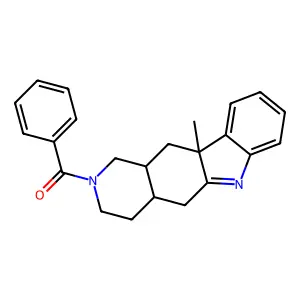 (10b-methyl-3,4,4a,5,11,11a-hexahydro-1H-pyrido[4,3-b]carbazol-2-yl)-phenylmethanone structure
