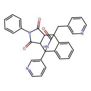 11-phenyl-1-pyridin-3-yl-8-(pyridin-3-ylmethyl)-11,14-diazatetracyclo[6.5.2.02,7.09,13]pentadeca-2,4,6-triene-10,12,15-trione structure