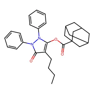 (4-butyl-5-oxo-1,2-diphenylpyrazol-3-yl) adamantane-1-carboxylate structure