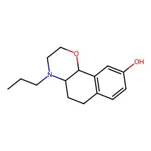 (4aR,10bR)-4-propyl-2,3,4a,5,6,10b-hexahydrobenzo[h][1,4]benzoxazin-9-ol structure