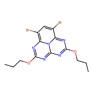 10,12-dibromo-3,7-dipropoxy-2,4,6,8,13-pentazatricyclo[7.3.1.05,13]trideca-1(12),2,4,6,8,10-hexaene structure