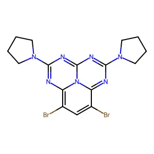 10,12-dibromo-3,7-dipyrrolidin-1-yl-2,4,6,8,13-pentazatricyclo[7.3.1.05,13]trideca-1(12),2,4,6,8,10-hexaene structure