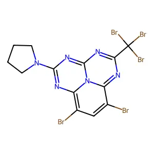 10,12-dibromo-3-pyrrolidin-1-yl-7-(tribromomethyl)-2,4,6,8,13-pentazatricyclo[7.3.1.05,13]trideca-1(12),2,4,6,8,10-hexaene structure