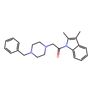 1-(2,3-dimethylindolyl)-2-[4-benzylpiperazinyl]ethan-1-one structure