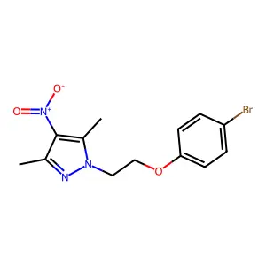 1-[2-(4-bromophenoxy)ethyl]-3,5-dimethyl-4-nitropyrazole structure