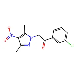 1-(3-chlorophenyl)-2-(3,5-dimethyl-4-nitropyrazol-1-yl)ethanone structure
