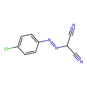 ((p-Chlorophenyl)azo)malononitrile structure