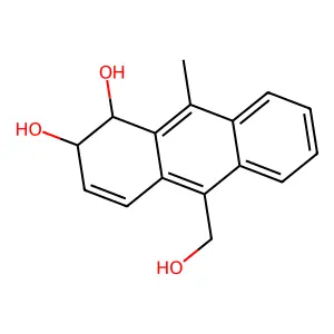 10-(hydroxymethyl)-9-methyl-1,2-dihydroanthracene-1,2-diol structure
