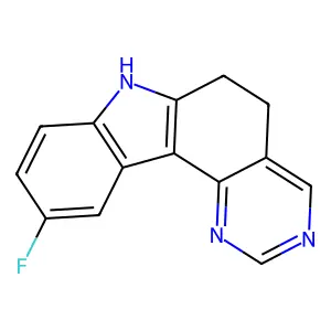 10-fluoro-6,7-dihydro-5H-pyrimido[5,4-c]carbazole structure