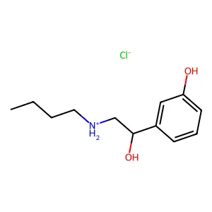 alpha-((Butylamino)methyl)-3-hydroxybenzyl alcohol hydrochloride structure