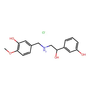 Benzyl alcohol, 3-hydroxy-alpha-((((4-methoxyphenyl)methyl)amino)methyl)-, hydrochloride structure