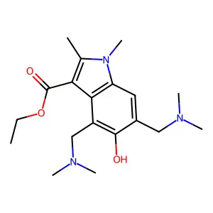 ethyl 4,6-bis[(dimethylamino)methyl]-5-hydroxy-1,2-dimethylindole-3-carboxylate structure