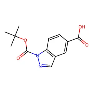 1-[(2-methylpropan-2-yl)oxycarbonyl]indazole-5-carboxylic acid structure
