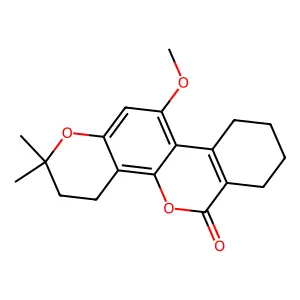 11-methoxy-2,2-dimethyl-3,4,7,8,9,10-hexahydrobenzo[c]pyrano[2,3-h]chromen-6-one structure