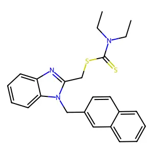 Carbamodithioic acid, diethyl-, (1-(2-naphthalenylmethyl)-1H-benzimidazol-2-yl)methyl ester structure