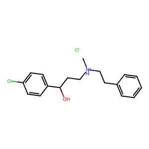 Benzyl alcohol, p-chloro-alpha-(2-(alpha-methylphenethylamino)ethyl)-, hydrochloride structure