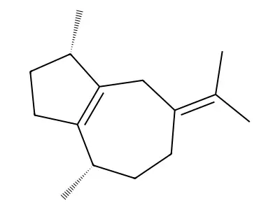 1,4-dimethyl-7-(1-methylethylidene)-1,2,3,4,5,6,7,8-octahydroazulene [M+H]+ structure