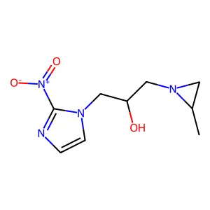 1-(2-methylaziridin-1-yl)-3-(2-nitroimidazol-1-yl)propan-2-ol structure