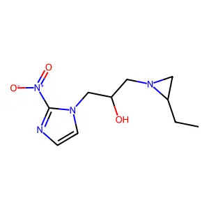 1-(2-ethylaziridin-1-yl)-3-(2-nitroimidazol-1-yl)propan-2-ol structure