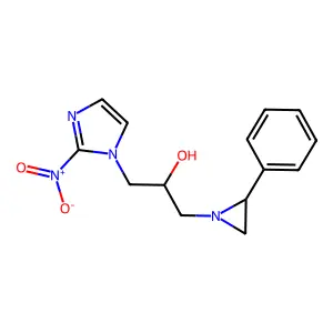 1-(2-nitroimidazol-1-yl)-3-(2-phenylaziridin-1-yl)propan-2-ol structure